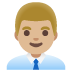 man office worker: medium-light skin tone on Google