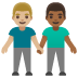 men holding hands: medium-light skin tone, medium-dark skin tone on Google