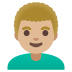 man: medium-light skin tone, curly hair on Google