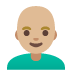 man: medium-light skin tone, bald on Google