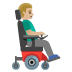 man in motorized wheelchair facing right: medium-light skin tone on Google