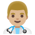 man health worker: medium-light skin tone on Google