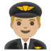 man pilot: medium-light skin tone on Google