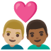 couple with heart: man, man, medium-light skin tone, medium-dark skin tone on Google
