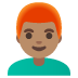 man: medium skin tone, red hair on Google
