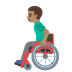man in manual wheelchair: medium skin tone on Google