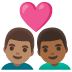 couple with heart: man, man, medium skin tone, medium-dark skin tone on Google