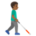 man with white cane facing right: medium-dark skin tone on Google