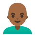 man: medium-dark skin tone, bald on Google