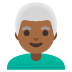 man: medium-dark skin tone, white hair on Google