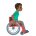 man in manual wheelchair facing right: medium-dark skin tone on Google
