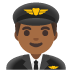 man pilot: medium-dark skin tone on Google