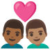 couple with heart: man, man, medium-dark skin tone, medium skin tone on Google