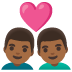 couple with heart: man, man, medium-dark skin tone on Google