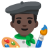 man artist: dark skin tone on Google
