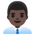 man office worker: dark skin tone on Google