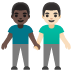 men holding hands: dark skin tone, light skin tone on Google