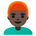 man: dark skin tone, red hair on Google