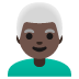 man: dark skin tone, white hair on Google