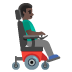 man in motorized wheelchair facing right: dark skin tone on Google