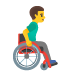 man in manual wheelchair facing right on Google