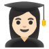 woman student: light skin tone on Google