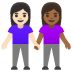 women holding hands: light skin tone, medium-dark skin tone on Google