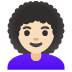 woman: light skin tone, curly hair on Google