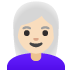 woman: light skin tone, white hair on Google