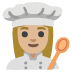 woman cook: medium-light skin tone on Google