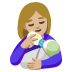 woman feeding baby: medium-light skin tone on Google