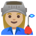 woman factory worker: medium-light skin tone on Google