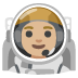 woman astronaut: medium-light skin tone on Google