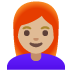 woman: medium-light skin tone, red hair on Google