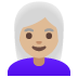 woman: medium-light skin tone, white hair on Google