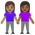 women holding hands: medium skin tone, medium-dark skin tone on Google