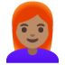 woman: medium skin tone, red hair on Google