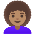 woman: medium skin tone, curly hair on Google