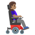 woman in motorized wheelchair facing right: medium skin tone on Google