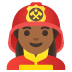 woman firefighter: medium-dark skin tone on Google