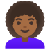 woman: medium-dark skin tone, curly hair on Google