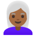 woman: medium-dark skin tone, white hair on Google