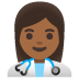 woman health worker: medium-dark skin tone on Google