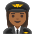 woman pilot: medium-dark skin tone on Google