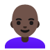 woman: dark skin tone, bald on Google