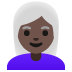 woman: dark skin tone, white hair on Google