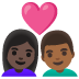 couple with heart: woman, man, dark skin tone, medium-dark skin tone on Google