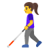 woman with white cane on Google