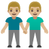 men holding hands: medium-light skin tone on Google