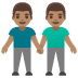 men holding hands: medium skin tone on Google